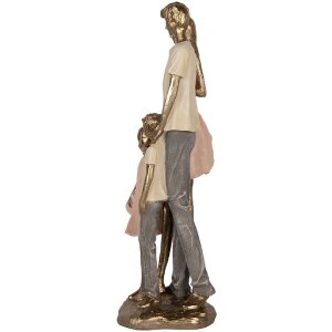 Clayre & Eef 6PR5902 Decorazione Famiglia 17x11x35 cm Oro e Rosa