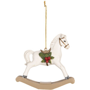 Clayre & Eef 6PR5903 Decorazione Ciondolo Cavallo a Dondolo 12x4x11 cm