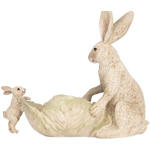 Clayre & Eef 6PR5905 Decorazione Coniglio con Scodella 29x14x26 cm
