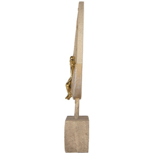 Decorazione Coppia Seduta sulla Luna Clayre & Eef 6PR5909 18x5x26 cm Beige Oro