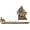 Portacandele Buddha in Argento e Oro Clayre & Eef 33x8x7 cm