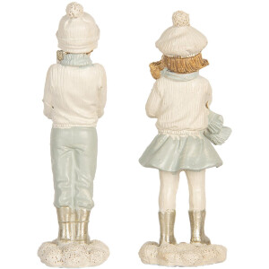 Clayre & Eef 6PR5917 Decorazione Bambini Set da 2 5x4x11 cm Bianco Verde
