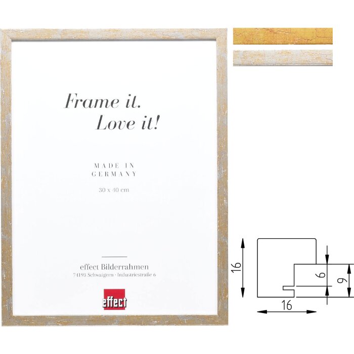 Cornice in legno effect Profil 51 Aspetto Antico Massello Molte Dimensioni e Tipi di Vetro