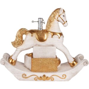 Supporto per albero di Natale Clayre & Eef 5MG0094 73x21x61 cm Bianco-Oro