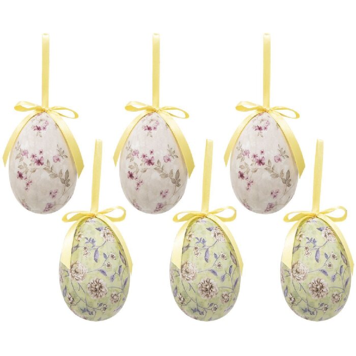 Clayre & Eef 65910 Decorazione Ciondolo Uovo (6 pezzi) 7x10 cm