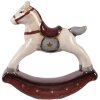 Clayre & Eef 6CE2248 Cavallino a dondolo decorativo Beige-Rosso 11x3x11 cm