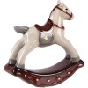 Clayre & Eef 6CE2248 Cavallino a dondolo decorativo Beige-Rosso 11x3x11 cm