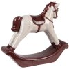 Cavallo a dondolo decorativo Clayre & Eef 6CE2249 Beige/Rosso 15x4x14 cm