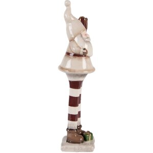 Decorazione Babbo Natale Clayre & Eef 6CE2252 9x8x30 cm Beige/Rosso