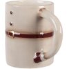 Tazza con Piattino Clayre & Eef 6CE2255 Beige / Bianco 12x12x18 cm