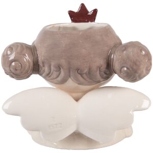 Vaso decorativo Clayre & Eef 6CE2256 17x14x17 cm Beige-Rosso