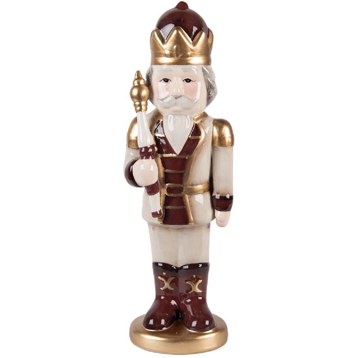 Clayre & Eef 6CE2259 Decorazione Schiaccianoci 9x7x26 cm Beige Rosso