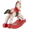 Cavallo a dondolo decorativo Clayre & Eef 6CE2263 Beige/Rosso 12x4x11 cm