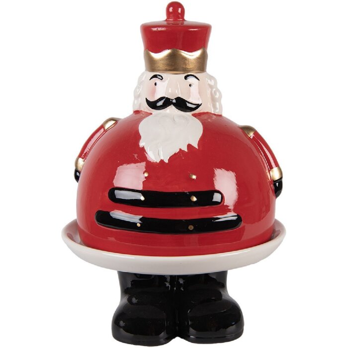 Clayre & Eef 6CE2267 Ciotola Decorativa con Coperchio 17x25 cm Rossa