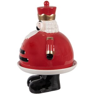 Clayre & Eef 6CE2267 Ciotola Decorativa con Coperchio 17x25 cm Rossa