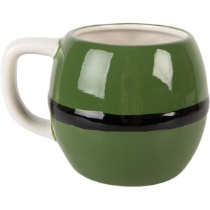 Tazza in Ceramica Dolomite Clayre & Eef 6CEMU0217 14x11x9 cm Verde/Nera 450 ml