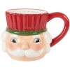 Tazza in ceramica di Dolomite Clayre & Eef 14x11x10 cm 350 ml Rosso e Bianco