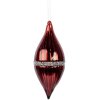 Decorazione natalizia a forma di sfera Clayre & Eef 6GL5092 Rosso-Argento 8x18 cm