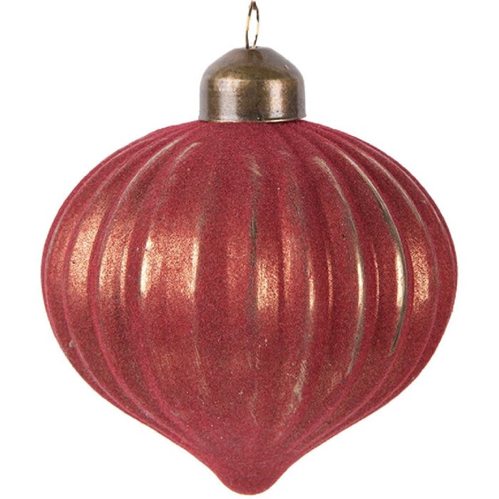 Pallina per albero di Natale Clayre & Eef 6GL5121 Ø 8x9 cm Rossa