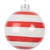 Clayre & Eef 6GL5131 Addobbo per albero di Natale 8x8 cm Rosso-Bianco