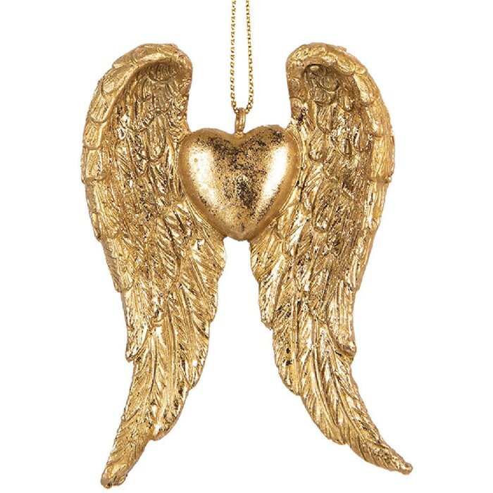 Clayre & Eef 6PR5641 Decorazione Ciondolo Ali Color Oro 6x2x9 cm