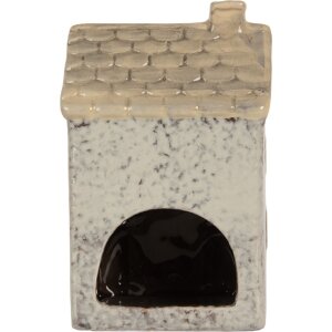 Clayre & Eef 6CE2278 Portacandele Casa 9x8x15 cm Grigio/Beige