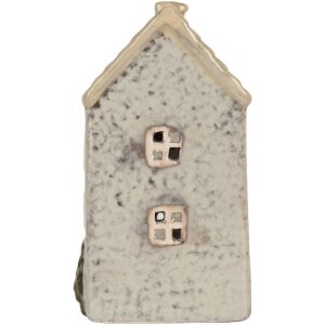 Clayre & Eef 6CE2278 Portacandele Casa 9x8x15 cm Grigio/Beige
