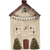 Portacandele a forma di casa Clayre & Eef 6CE2279 Beige/Rosso 10x8x15 cm