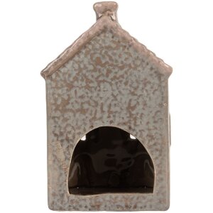 Clayre & Eef 6CE2280 Portacandele Casa Blu Rosa 10x8x15 cm