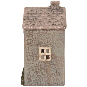 Clayre & Eef 6CE2280 Portacandele Casa Blu Rosa 10x8x15 cm