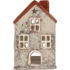 Portacandele Clayre & Eef 6CE2284 Casa 8x7x13 cm Grigio Rosso