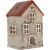 Portacandele Clayre & Eef 6CE2284 Casa 8x7x13 cm Grigio Rosso