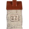Portacandele Clayre & Eef 6CE2284 Casa 8x7x13 cm Grigio Rosso