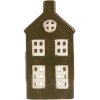 Clayre & Eef 6CE2285 Portacandele Casa Verde/Marrone 8x6x16 cm