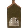 Clayre & Eef 6CE2285 Portacandele Casa Verde/Marrone 8x6x16 cm