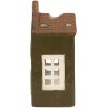 Clayre & Eef 6CE2285 Portacandele Casa Verde/Marrone 8x6x16 cm
