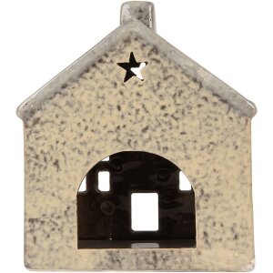 Portacandele a forma di casa Clayre & Eef 6CE2289 13x8x15 cm