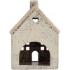Portacandele a forma di casa Clayre & Eef 6CE2290 11x7x16 cm Grigio/Beige