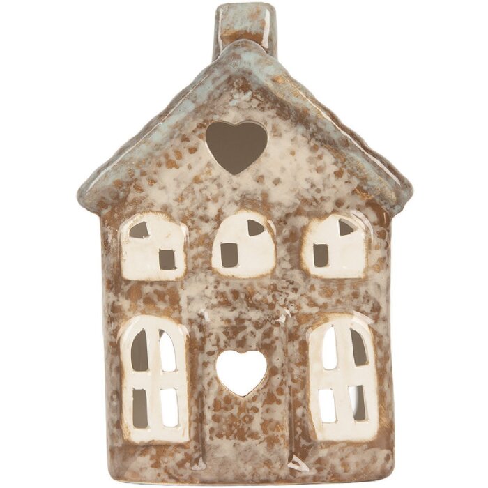 Portacandele Casa Clayre & Eef 6CE2291 Beige Verde 9x6x13 cm