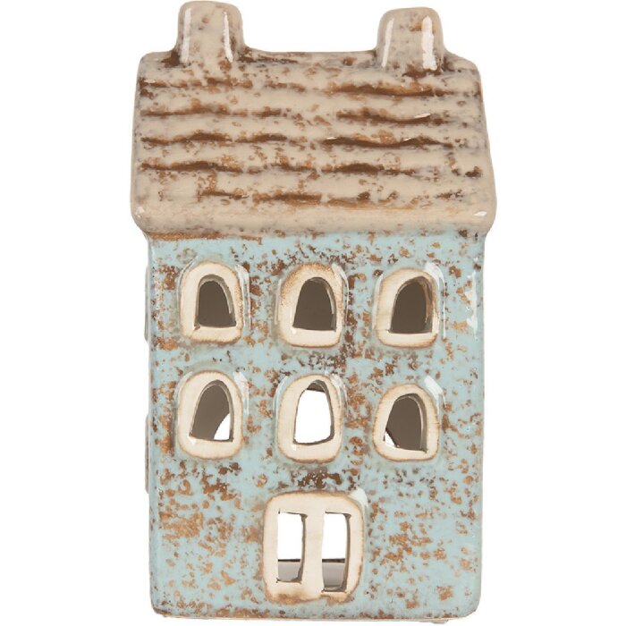 Portacandele Casa Clayre & Eef 6CE2293 8x7x15 cm Blu/Beige