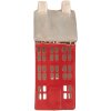 Portacandele a forma di casa Clayre & Eef 6CE2294 Rosso Grigio 7x7x18 cm
