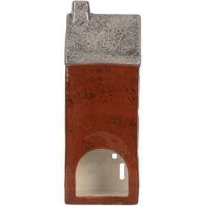 Portacandele a forma di casa Clayre & Eef 6CE2295 10x7x26 cm Marrone Grigio