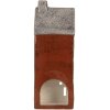 Portacandele a forma di casa Clayre & Eef 6CE2295 10x7x26 cm Marrone Grigio