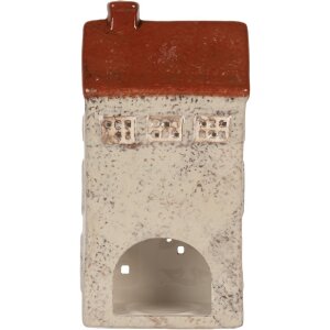 Clayre & Eef 6CE2296 Portacandele Casa 12x8x24 cm Beige/Marrone