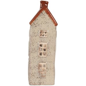 Clayre & Eef 6CE2296 Portacandele Casa 12x8x24 cm Beige/Marrone