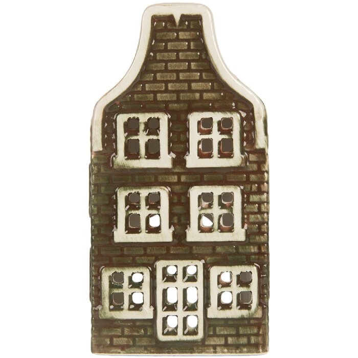 Clayre & Eef 6CE2298 Portacandele a forma di casa 7x7x14 cm