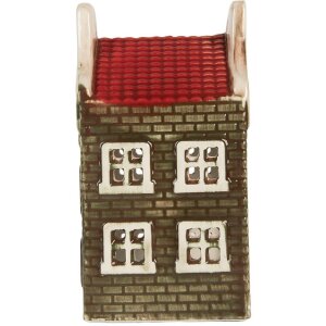 Clayre & Eef 6CE2298 Portacandele a forma di casa 7x7x14 cm