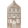 Portacandele a forma di casa Clayre & Eef 6CE2304 7x7x14 cm Grigio-Arancio