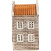 Portacandele a forma di casa Clayre & Eef 6CE2304 7x7x14 cm Grigio-Arancio