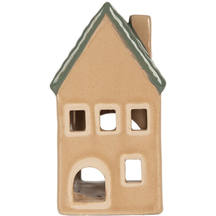 Portacandele Casa Clayre & Eef 6x6x11 cm Beige/Verde